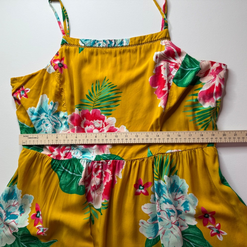 Old Navy Womens Floral Sundress Sz XXL Yellow Sleeveless Summer Tropical Beachy - Picture 12 of 12